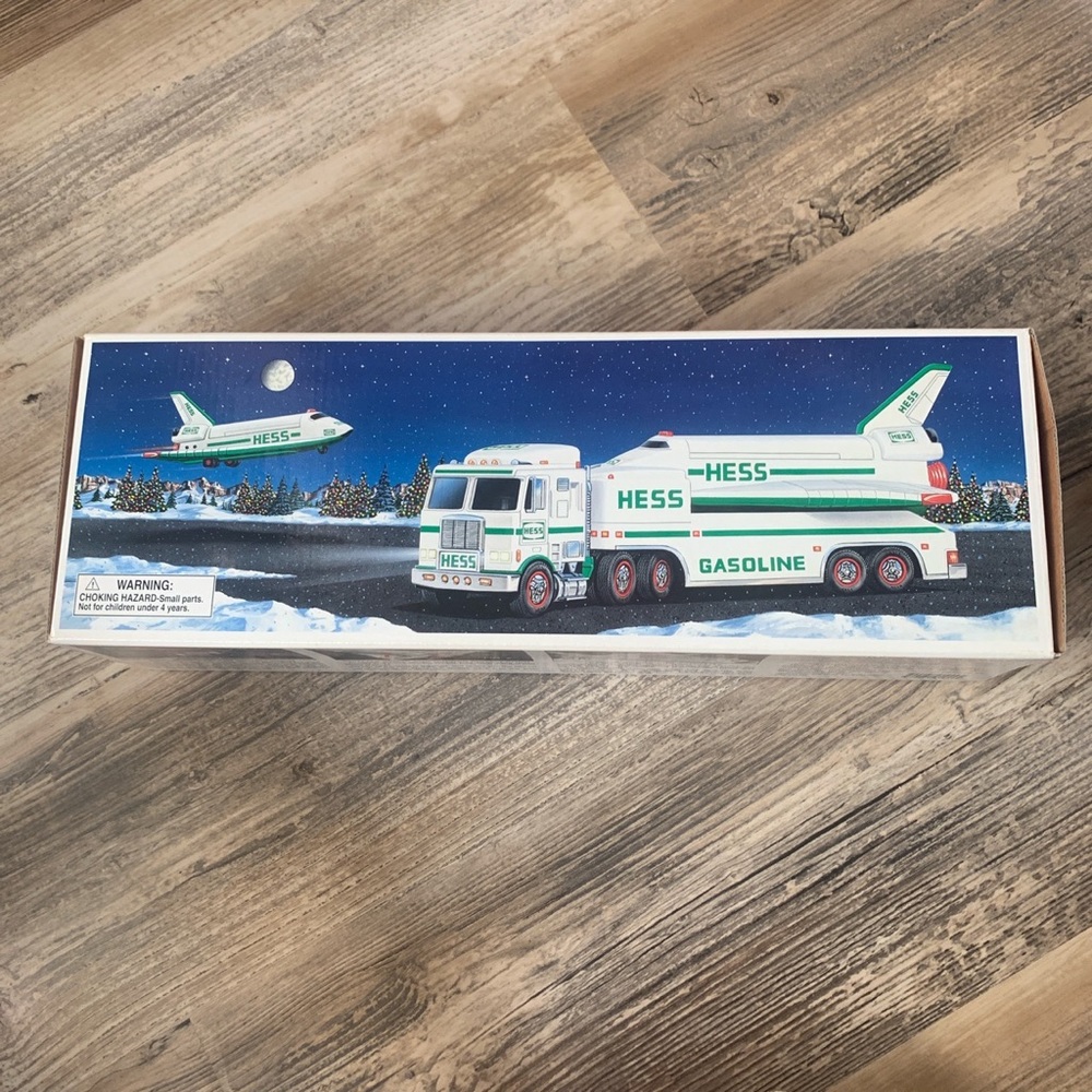 1999 Hess toy truck and space shuttle with satellite